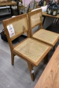 Two timber frame/fret work chairs