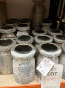 Quantity of pottery candle holders