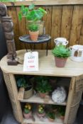 Metal frame/timber topped mobile drinks trolley