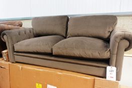 Gallery Direct Ltd Siab Model 1 Chesterfield, 3 seater cloth upholstered sofa, colour: truffle (boxe