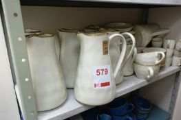 Contents of shelf to include; jugs, cups, bowls, dishes (Off White)