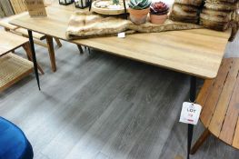 Timber effect laminate/steel frame rectangular table