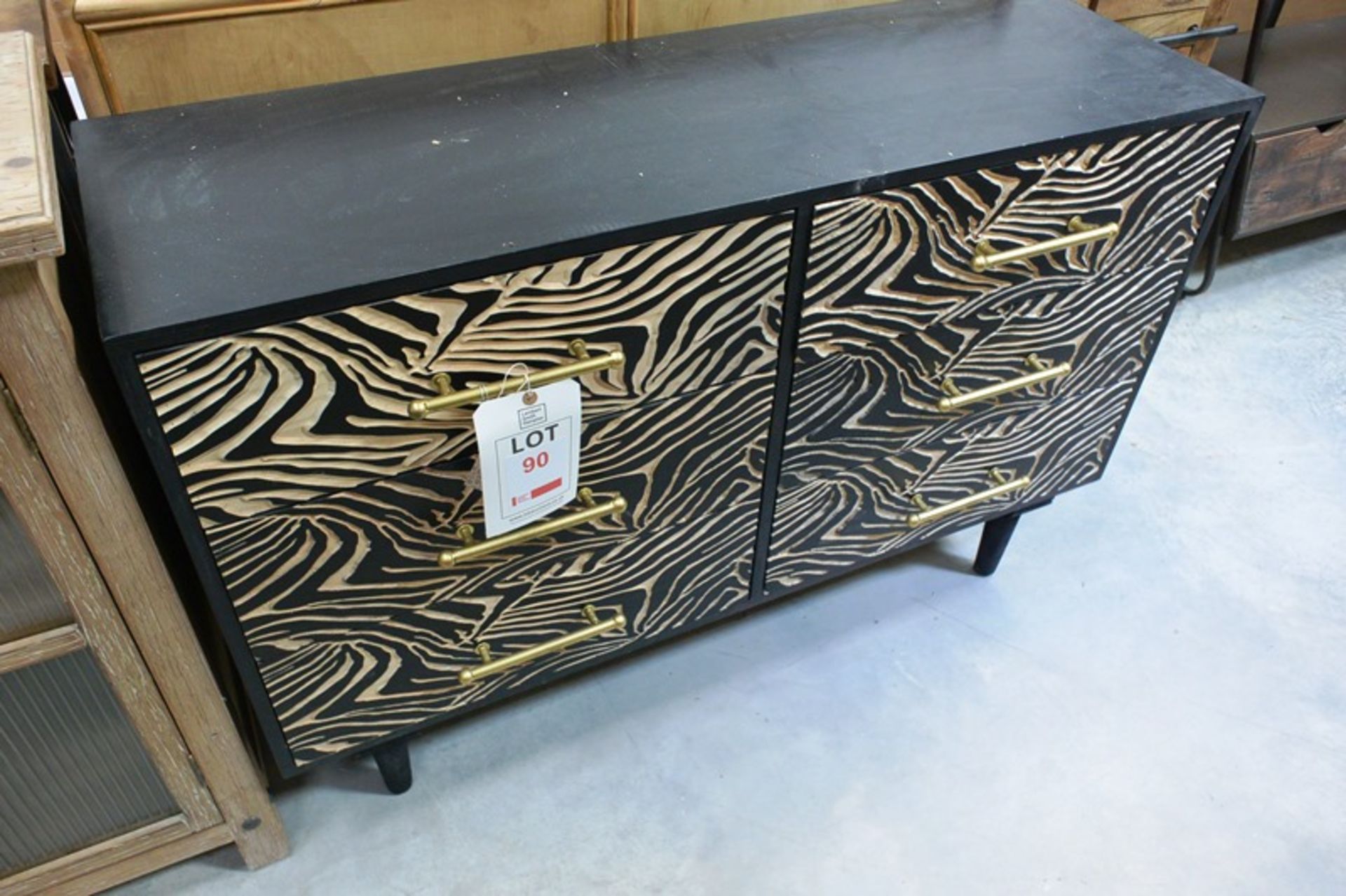 Timber framed 6 drawer sideboard