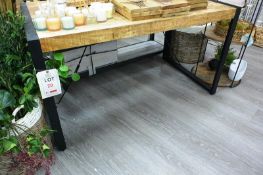 Timber effect laminate/steel frame rectangular table