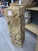 Wood log plant plinth/storage box