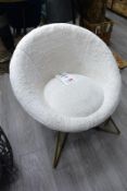 Upholstered/steel frame chair, colour: cream