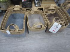 Seven hessian & felt storage baskets