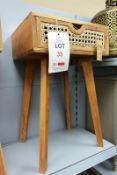 Timber/rattan single drawer bedside table