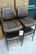 Four Bluebone Cortina Vegan leather chairs, model: chestnut vintage