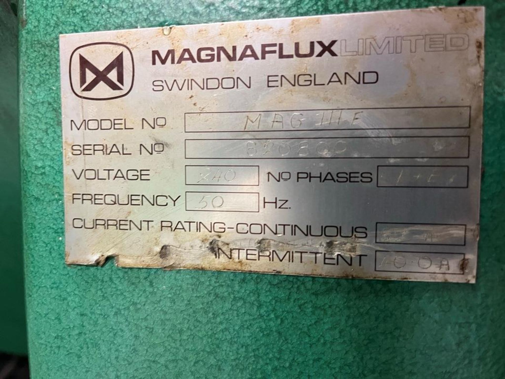 Magnaflux magnetic test bench, No. 820800, Please note: A work Method Statement and Risk - Image 2 of 3