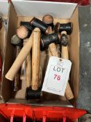 Assorted hammers in one tote box