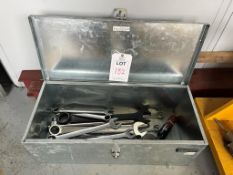 Tool box with contents of spanners and wrenches