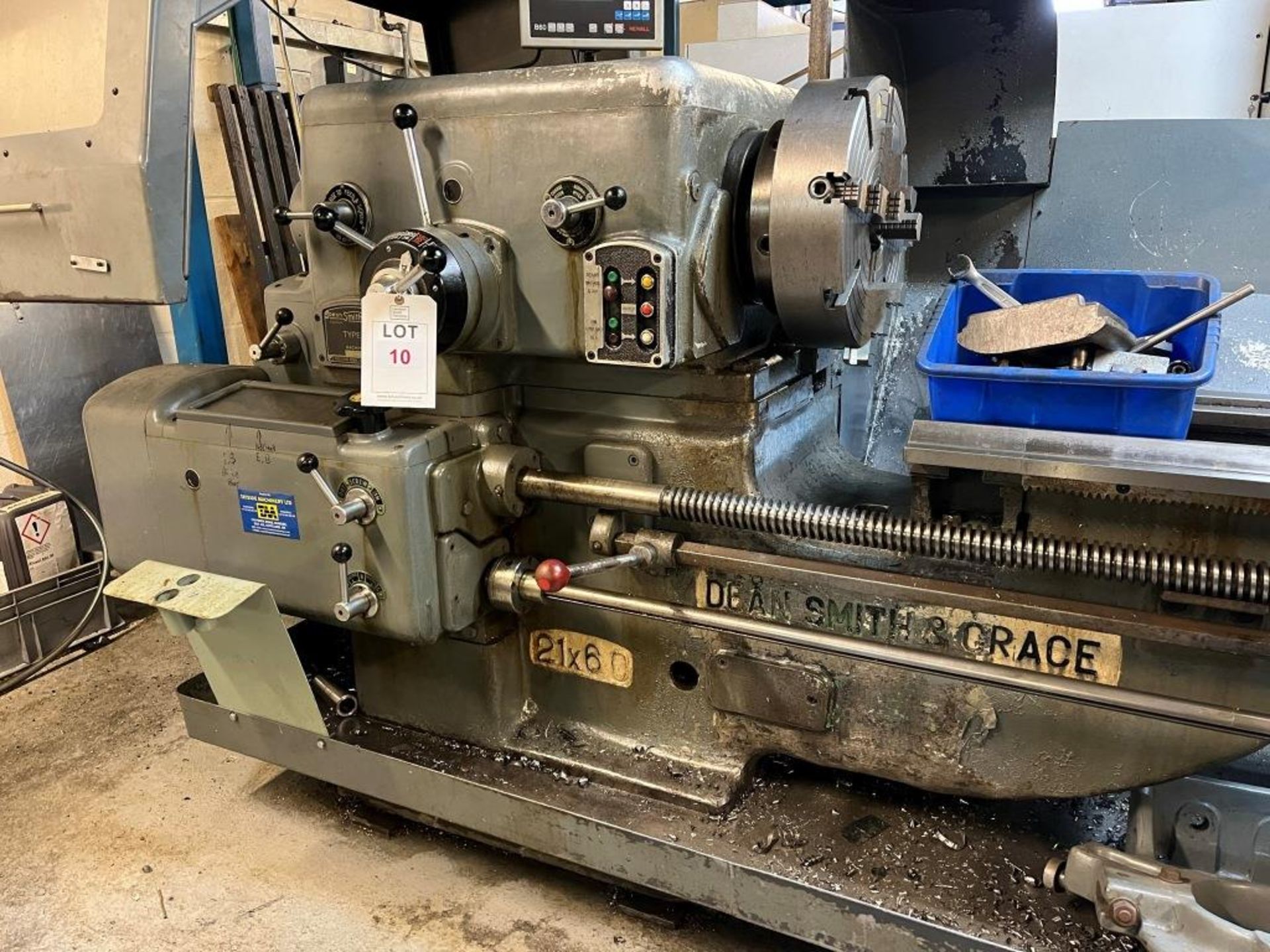 Dean Smith & Grace gap bed lathe, 21 x 60, type 21, Serial No. Plain Bearing 36520-12-66, Please - Image 4 of 11