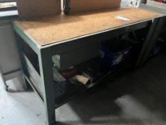 Two work benches (contents not included) (vice lotted seperatey)