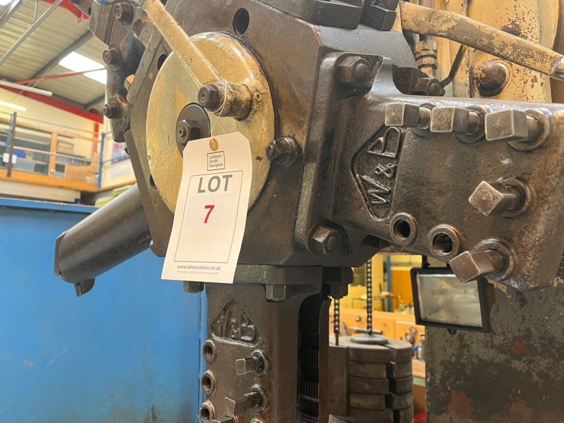 Webster & Bennett 48' vertical turning and boring machine, no plate, with tooling on bench, - Image 11 of 13