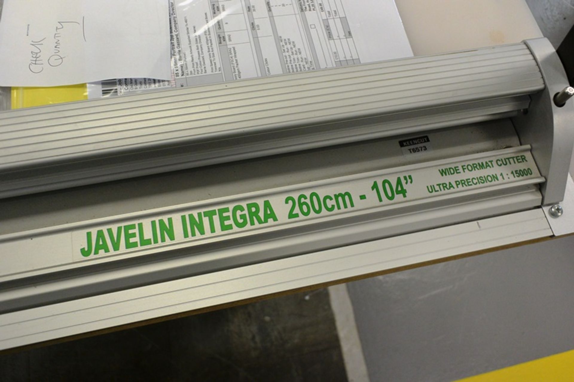 Keen Cut Javelin Integra 260cm hand operated wide format paper guillotine, Ultra Precision 1 : - Image 2 of 2