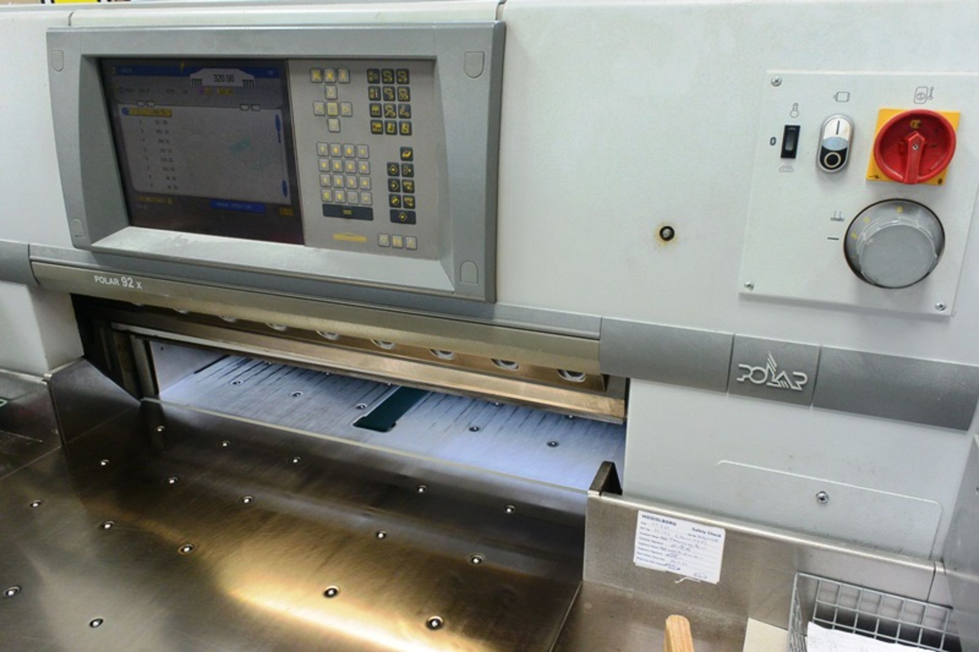 Polar 92X paper power guillotine, serial no. 7511312 (2005), 920mm width capacity, computer control, - Image 8 of 8