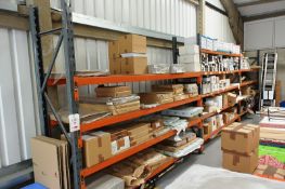 Three bays of boltless adjustable stores racking (contents excluded) Bay width: 3000mm, height: