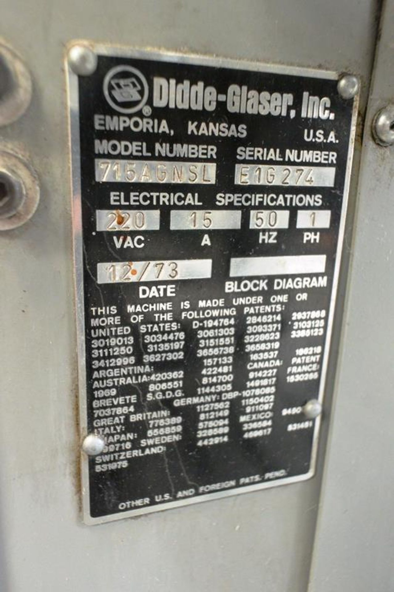 Didde-Glasser Speed-Klect 7 station collator machine, model no. 715AGN5L, serial no. EIG274, - Image 11 of 11