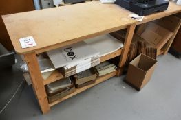 Timber frame rectangular workbench, approx 2400 x 750mm