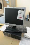 Dell Optiplex 390 desktop PC, flat screen monitor, keyboard, mouse