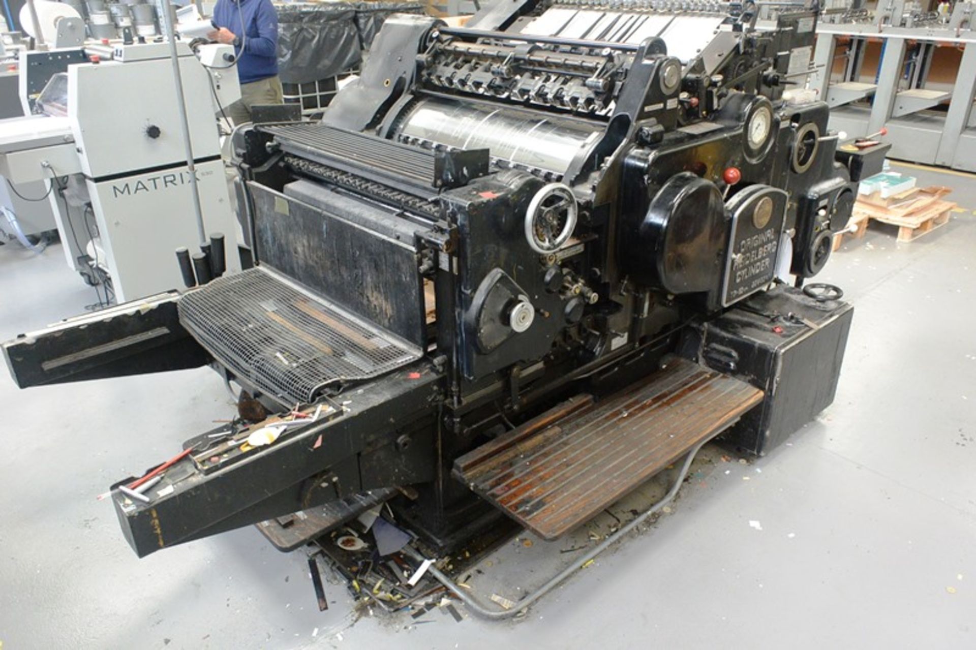 Original Heidelberg cylinder cutting and creasing press, serial no. SBB31451, 57 x 82cm (Please - Image 5 of 9