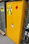 Steel yellow chemical storage locking cupboard