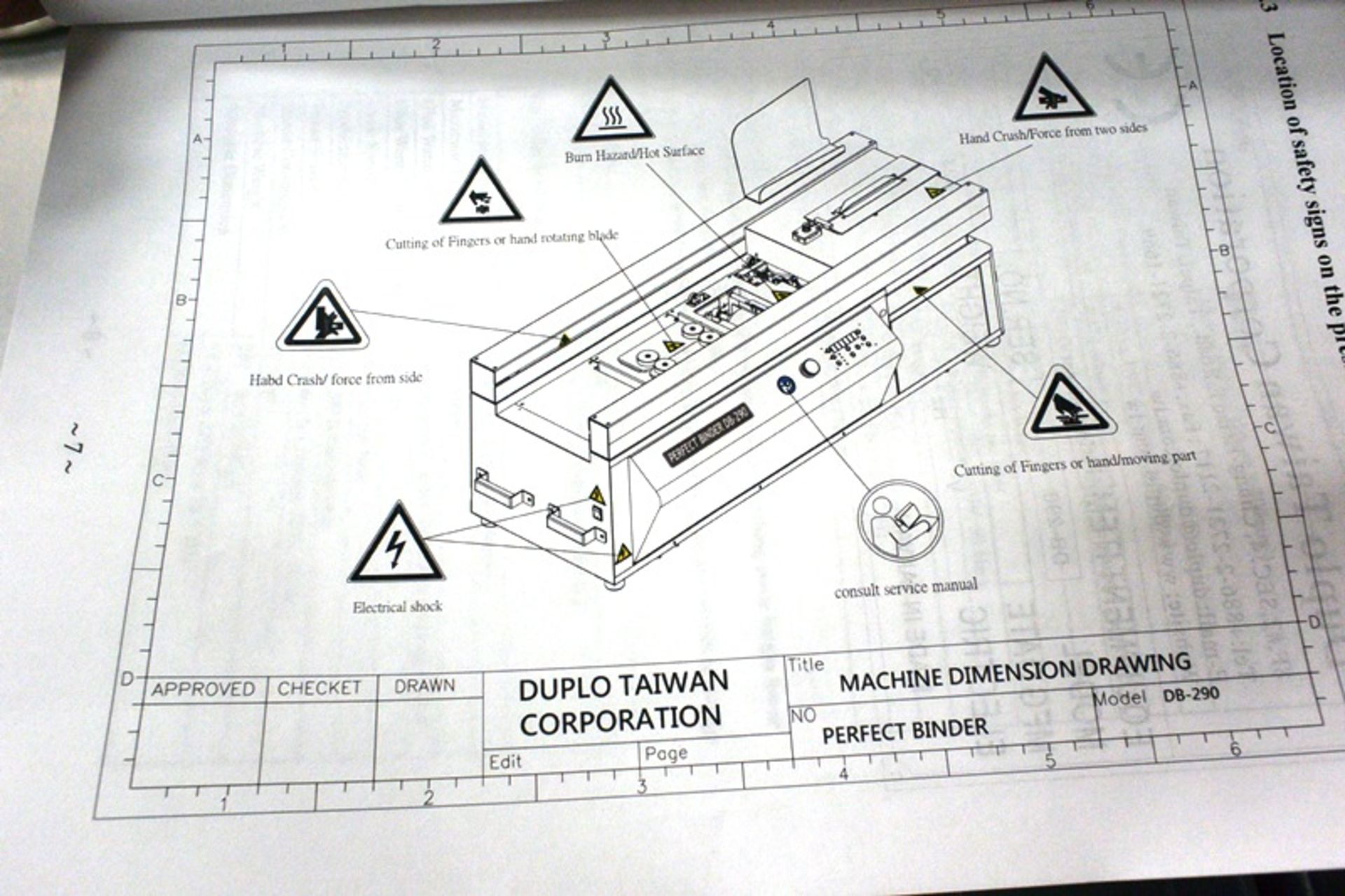 Duplo DB-290 bench top perfect binder, serial no. 201729004-C (2017 - installed 2018), Maximum - Image 9 of 9