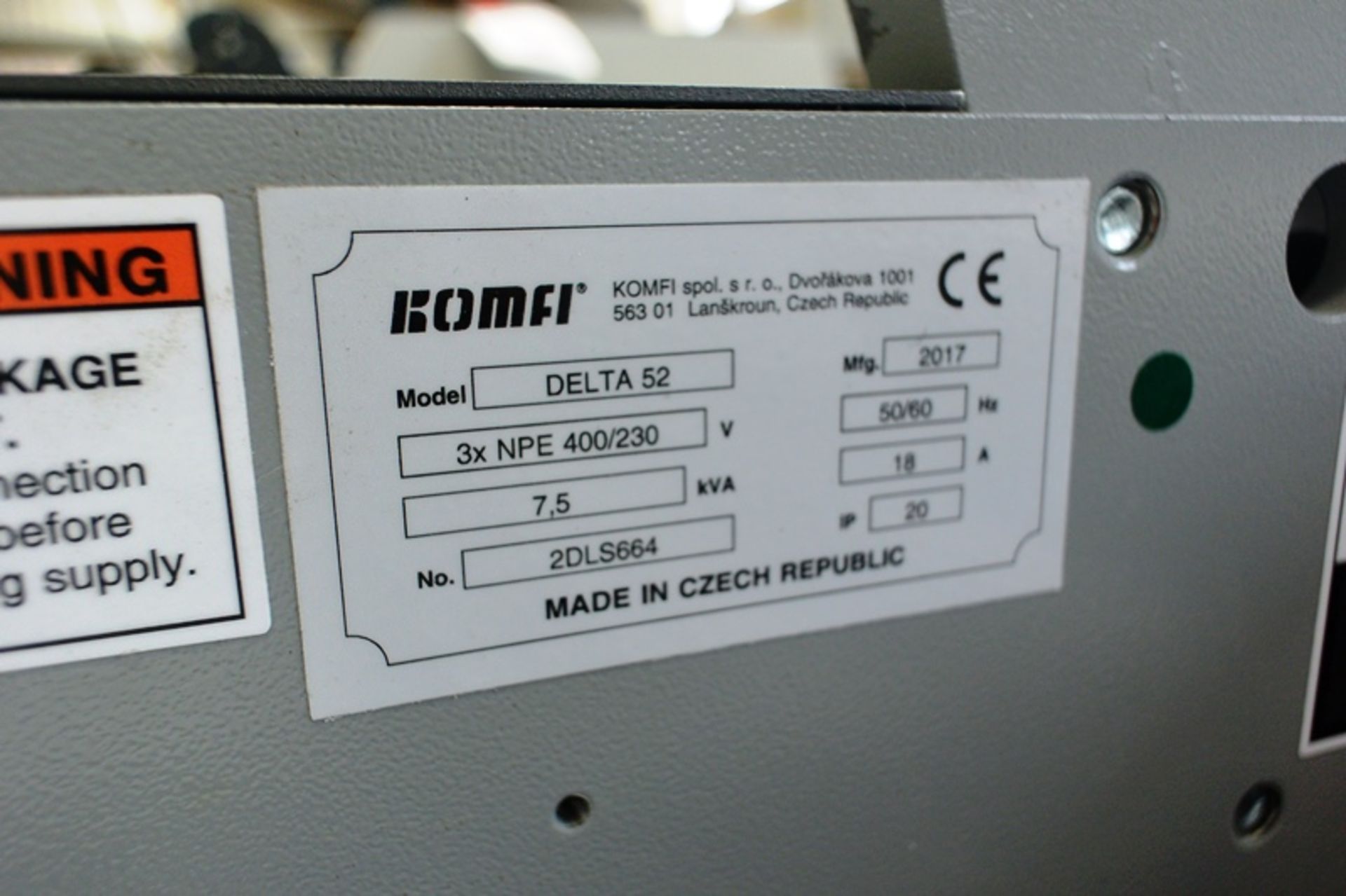 Komfi Delta 52 reel feed thermal laminating machine, serial no. 2DLS664 (2017 - installed 2018), - Image 9 of 11