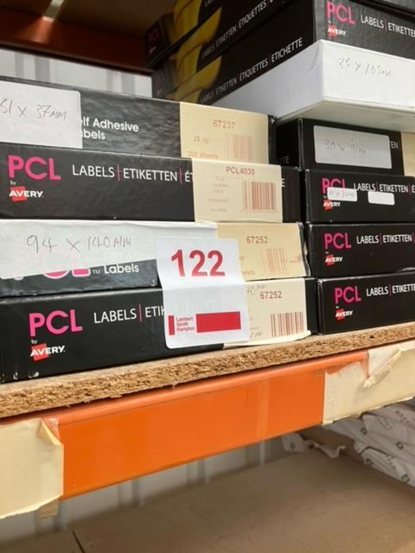 Large quantity of PCL labels, various sizes & finishes