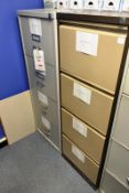 Two Harvey twin steel 4 drawer filing cabinets