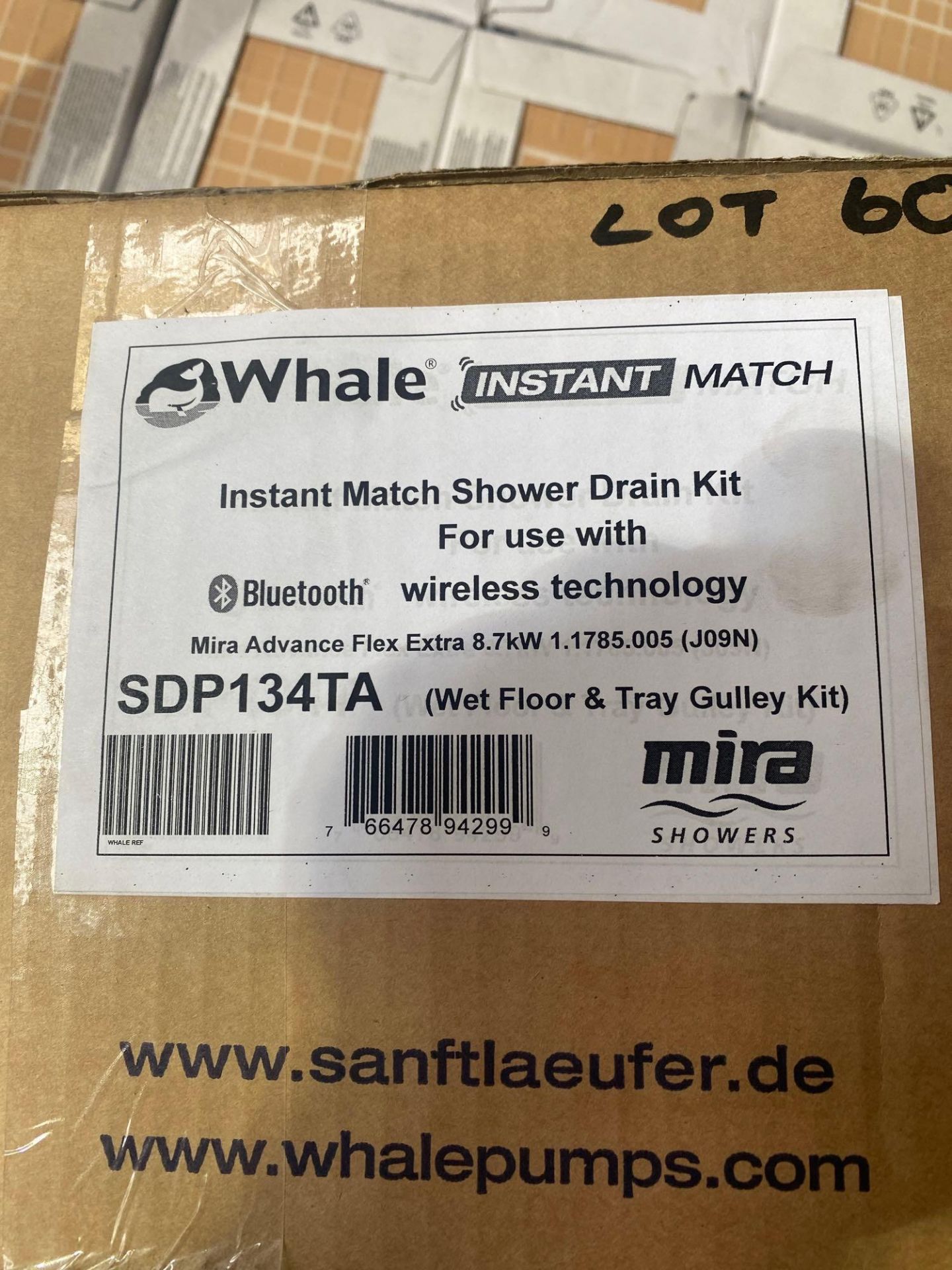 Whale instant match shower drain kit for use with wireless technology Bluetooth (boxed) - Image 2 of 2