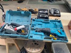 Makita SG1250 125 mm wall chaser 110V complete with case and one Makita JR3020 reciprocating saw