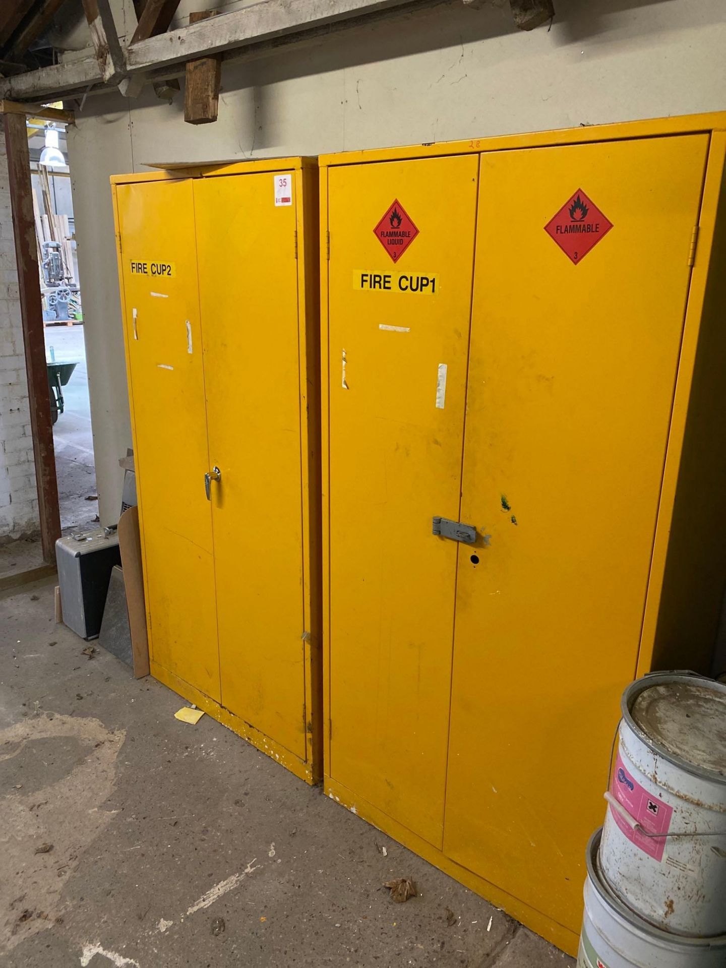 2x2 door yellow flammable metal cupboard - Image 2 of 2