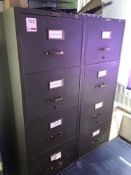 Two Chubb four drawer steel fire cabinets