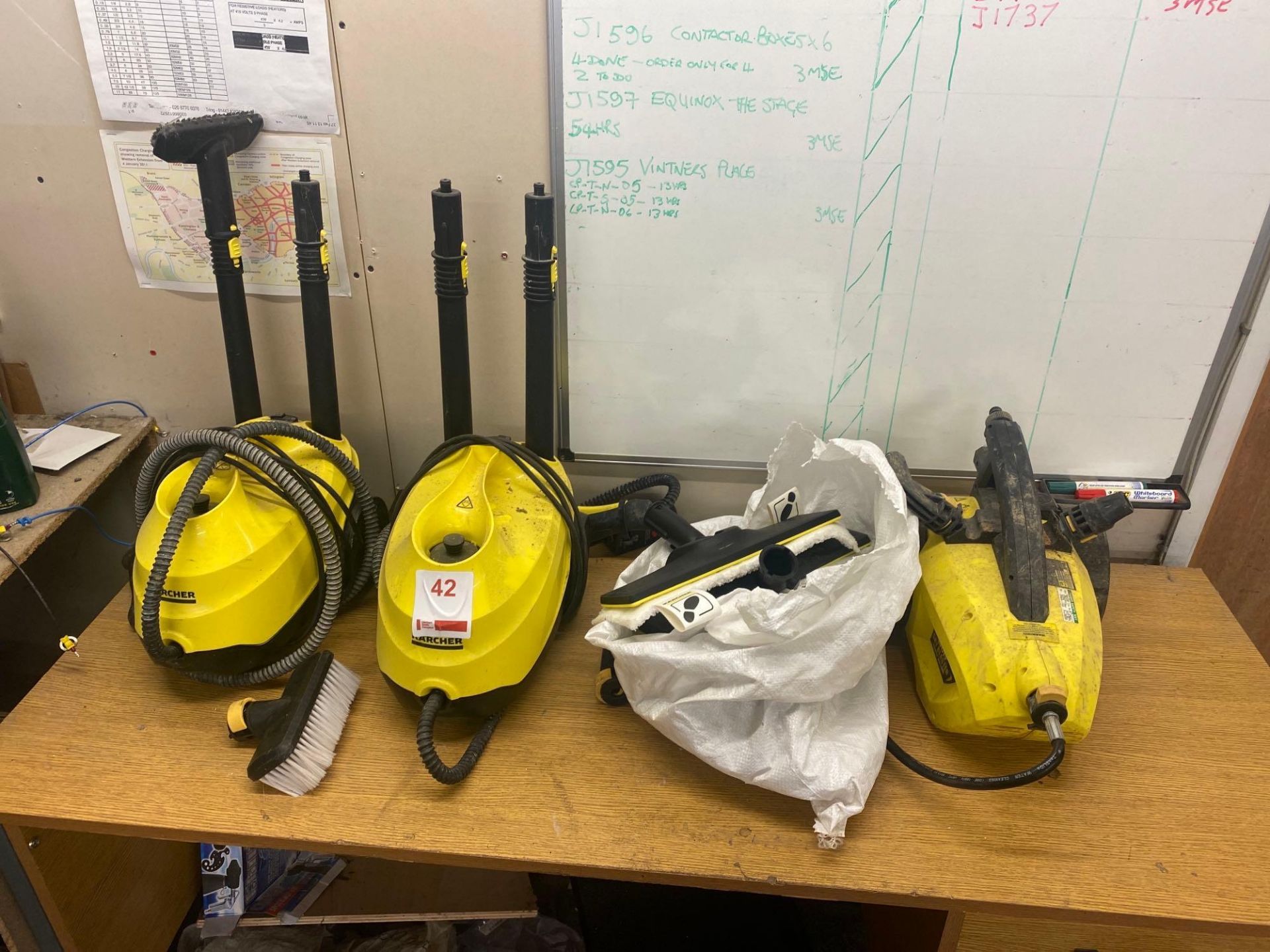 2 Karcher steam cleaners and 1 Karcher pressure washer