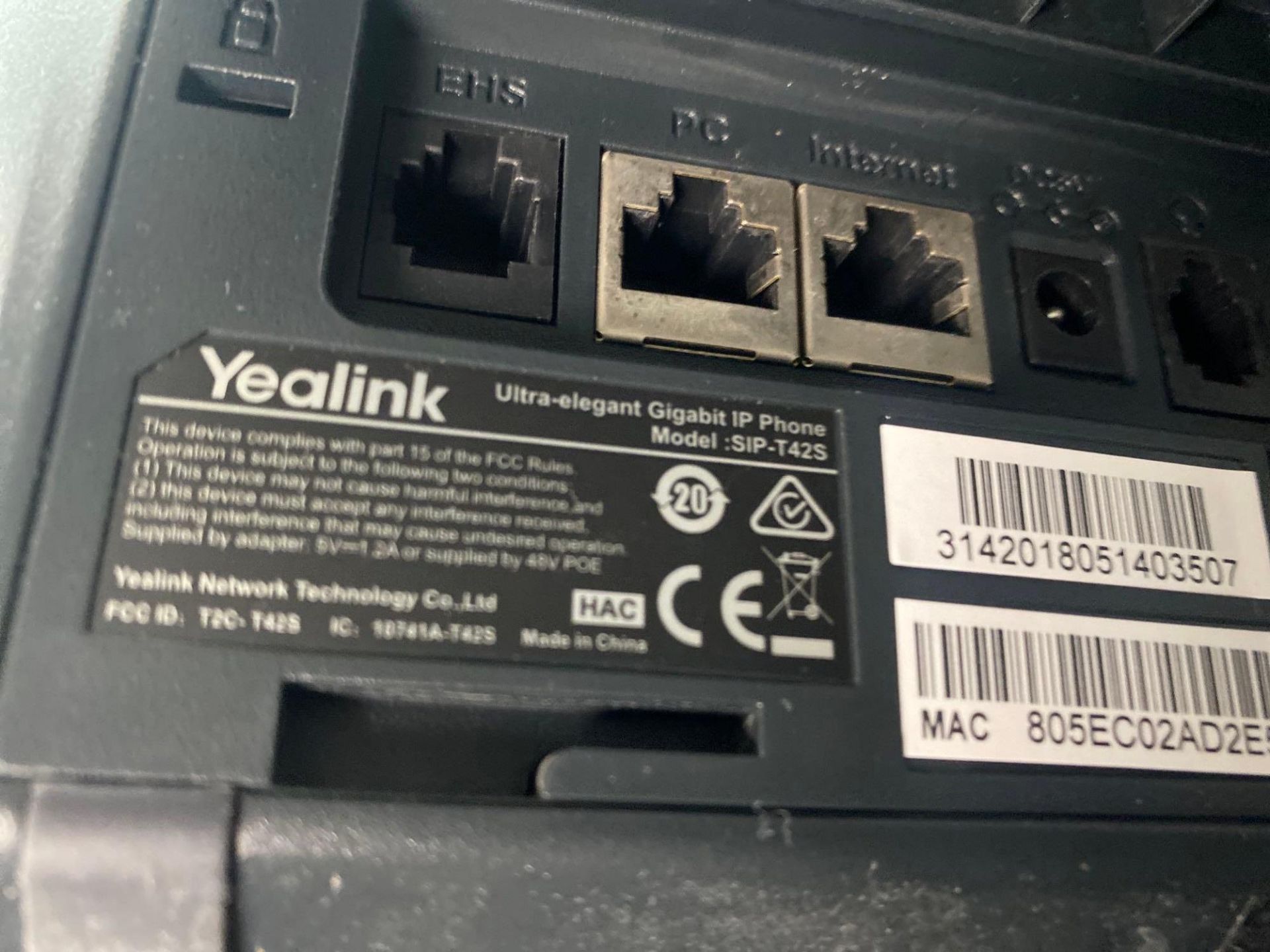 Six Yealink T42S IP telephones - Image 3 of 3