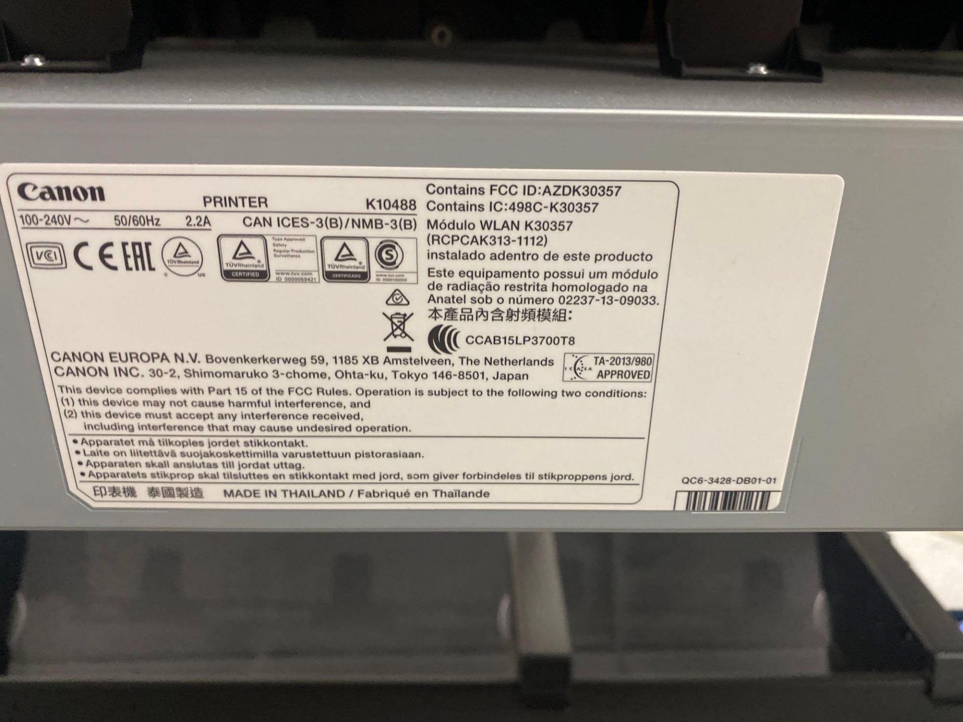 Canon image Prograp model TM – 300 K10488, 3’ wide carriage printer serial number BALB01456 - Image 6 of 7