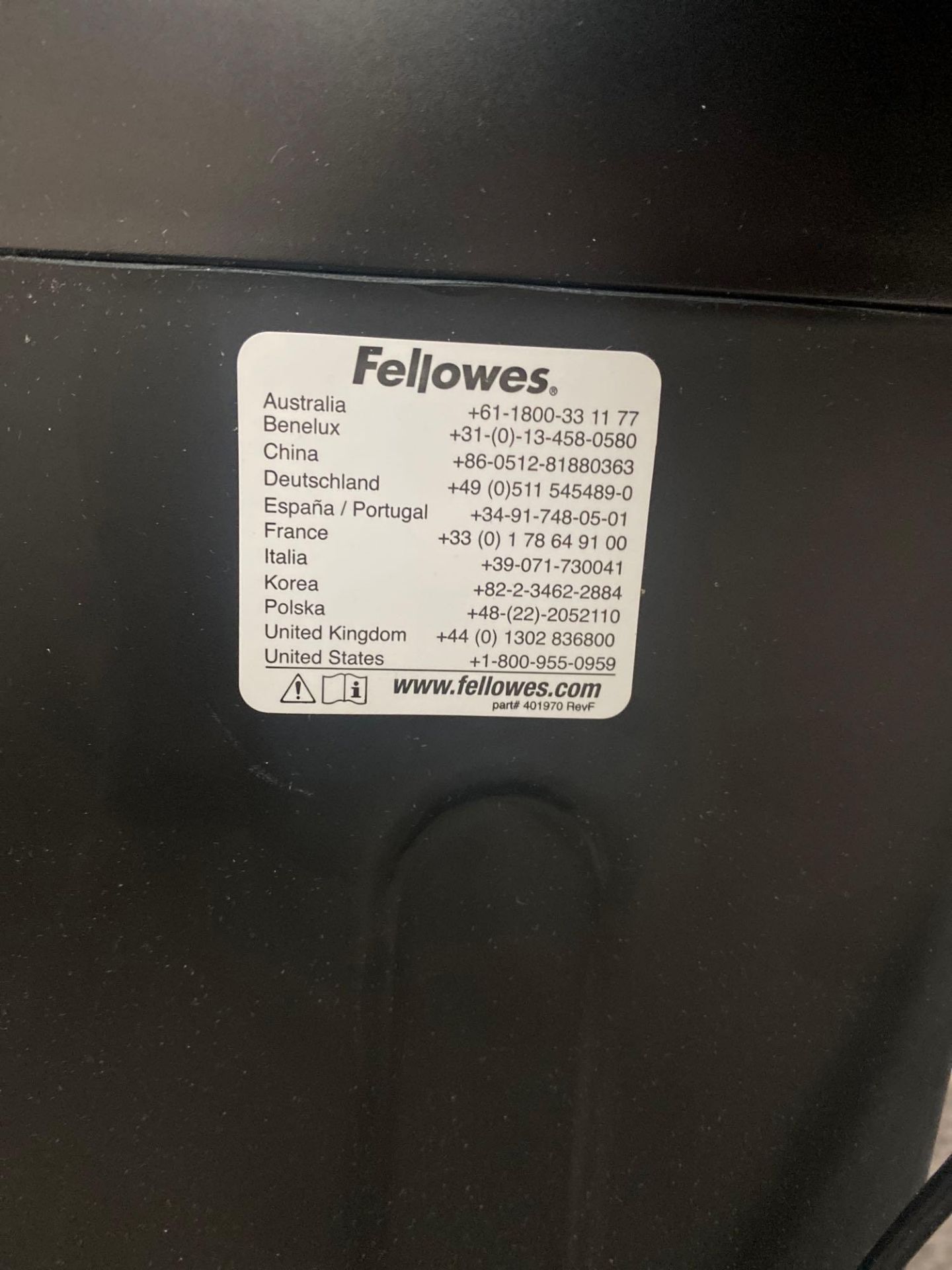 Fellows 62MC paper shredder 240V - Image 3 of 3