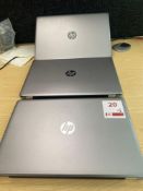 3 Hewlett Packard 250 G6 15” laptops with i3 processors and charger