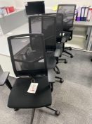 Four Elite office furniture black mesh back office chairs, product code MIXBM2D