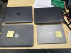 4 Various laptops 1 x Dell with a smashed screen 1 x Lenovo ThinkPad and 2 x Hewlett-Packard 15 inch