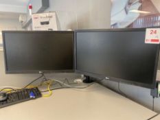 2 LG 22 inch flatscreen computer monitors complete with desktop arm mount