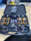 Set of 4 Motorola T80 Extreme Hunter walkie-talkies complete with chargers and carry case