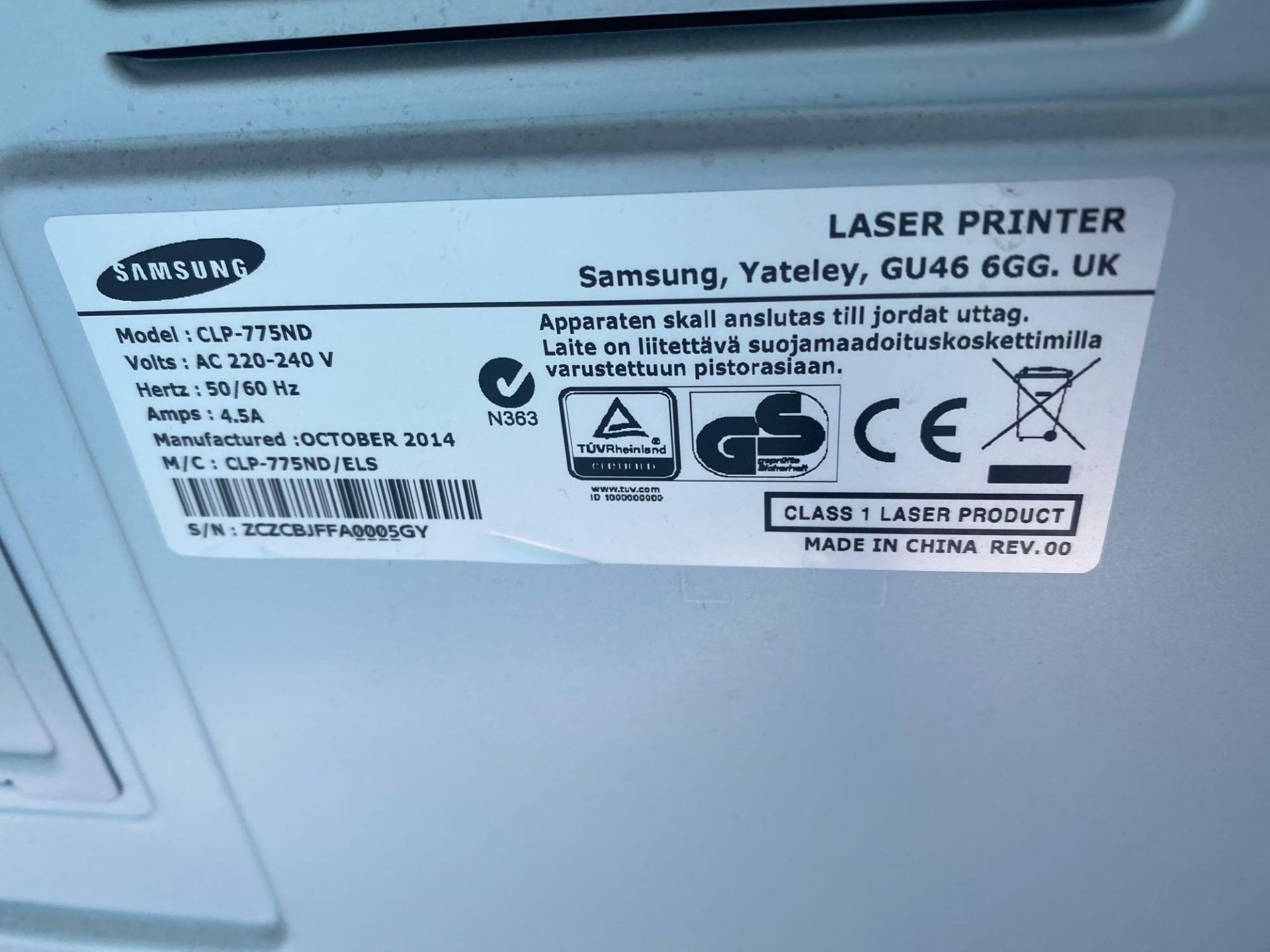 Samsung CLP – 775ND colour printer - Image 4 of 4