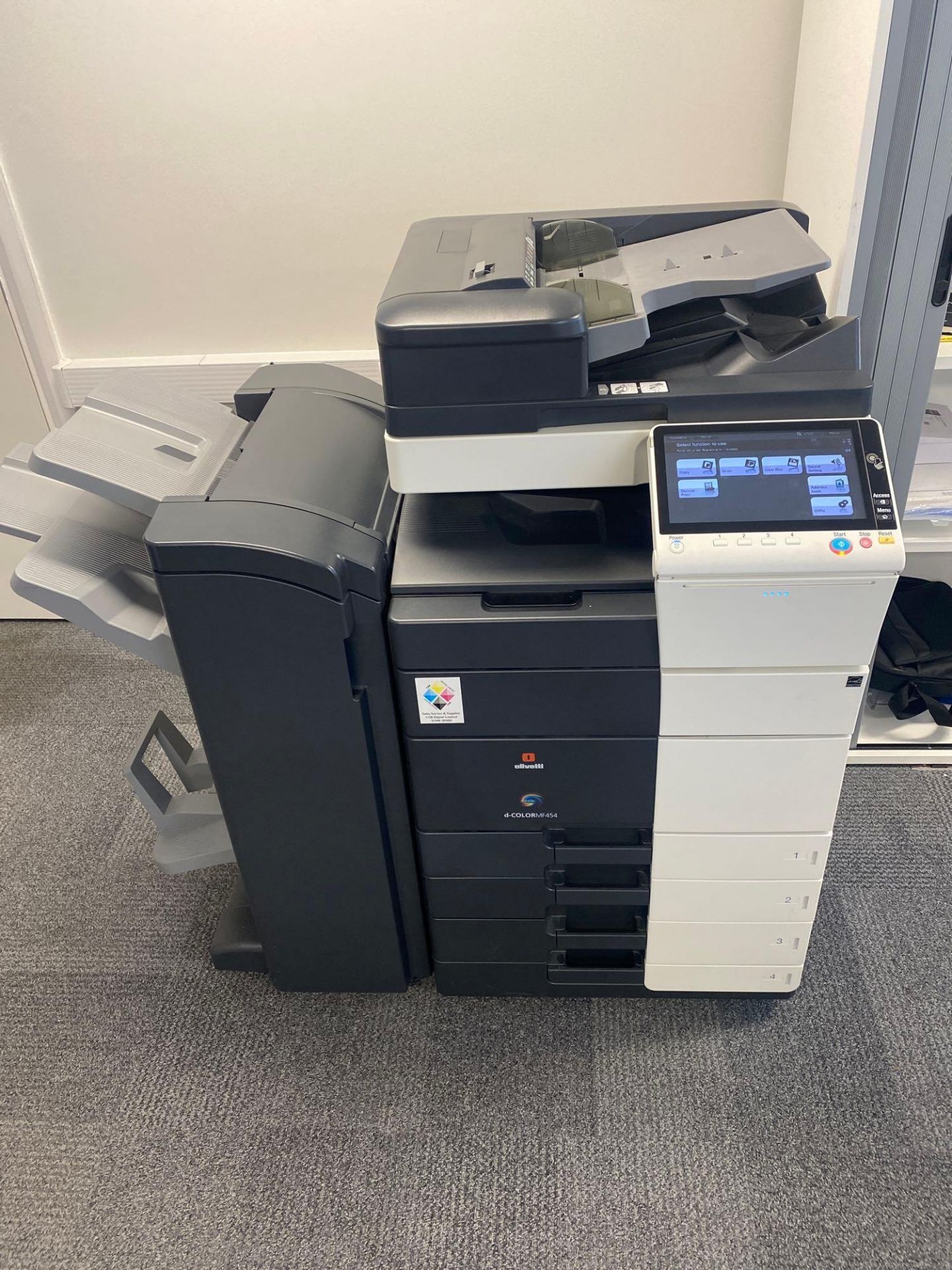 Olivetti d - colour MF454 photocopier complete with Konica Minolta FS-534 finisher