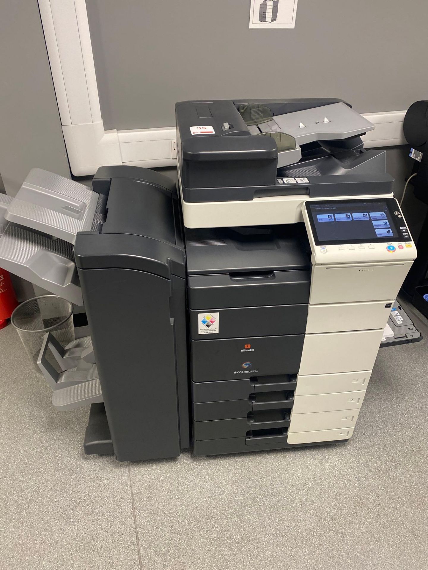 Olivetti d-colour MF454 photocopier complete with Konica Minolta PC– 534 finisher and Konica Minolta