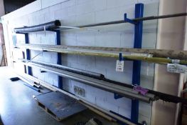 Three cantilever style stock racking uprights, approx 2000mm height (one rack) (Please note: exclude