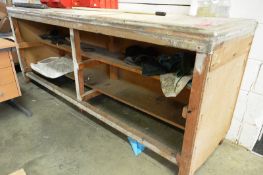 Two various timber frame benches, approx 3000 x 600mm (only one in picture)