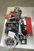 Assorted hand tools, battery chargers, oil pump, etc.